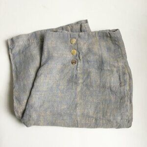 B Hadikusumo Blue & Tan Mélange Linen Ankle Wide Leg Pants L